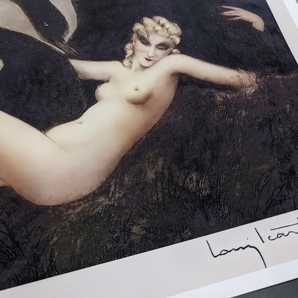 Louis Icart Vintage Nude Art print UnFramed Leda and the Swan - Picture 5 of 5